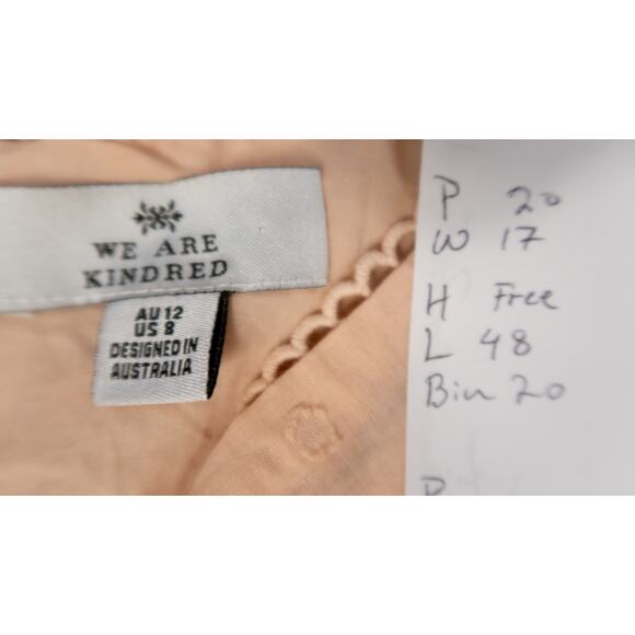 WE ARE KINDRED 'Isabella' Pink Cotton Swiss Dot Bustier Midi Dress US 8 - Picture 9 of 9